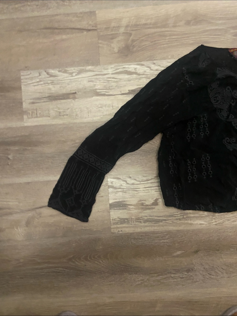 Johnny Was Navy Embroidered Pull-On Tunic - Picture 4 of 7